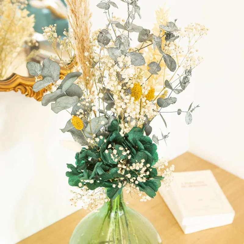 Réconciliation Végétale Jane bouquet fleurs séchées dame-jeanne vert