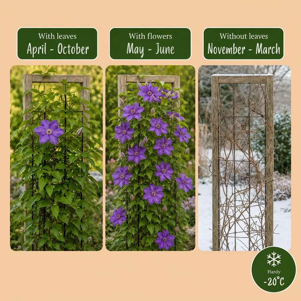 Plant and Stories Clematite The President grimpante lot 4 plants fleurs bleu