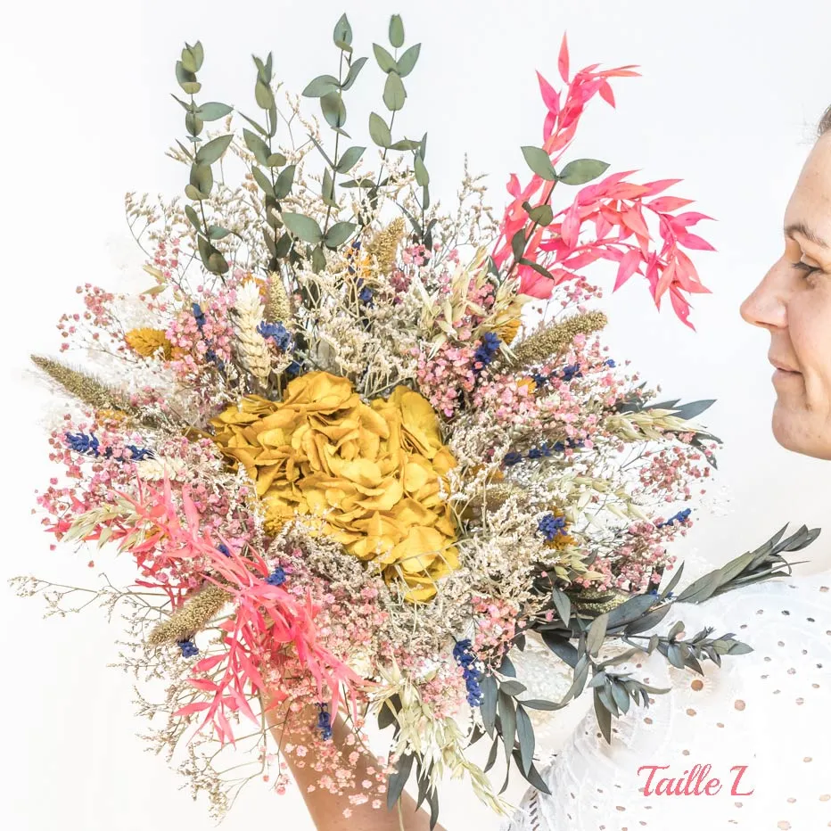 Réconciliation Végétale Marie bouquet fleurs séchées jaune