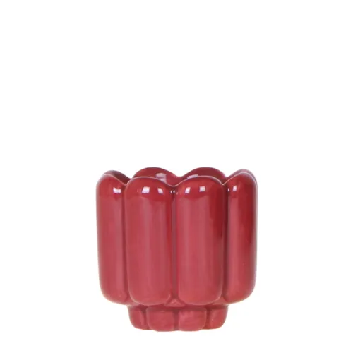 Plant and Stories Retro Shine cache-pot céramique 12 cm rouge