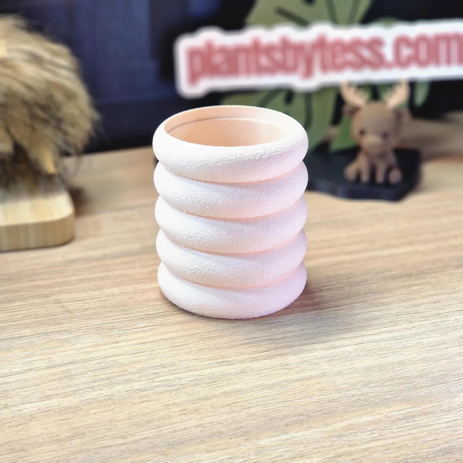 plant.ess Midi Sips Marshmallow cache-pot rose auto-arrosant