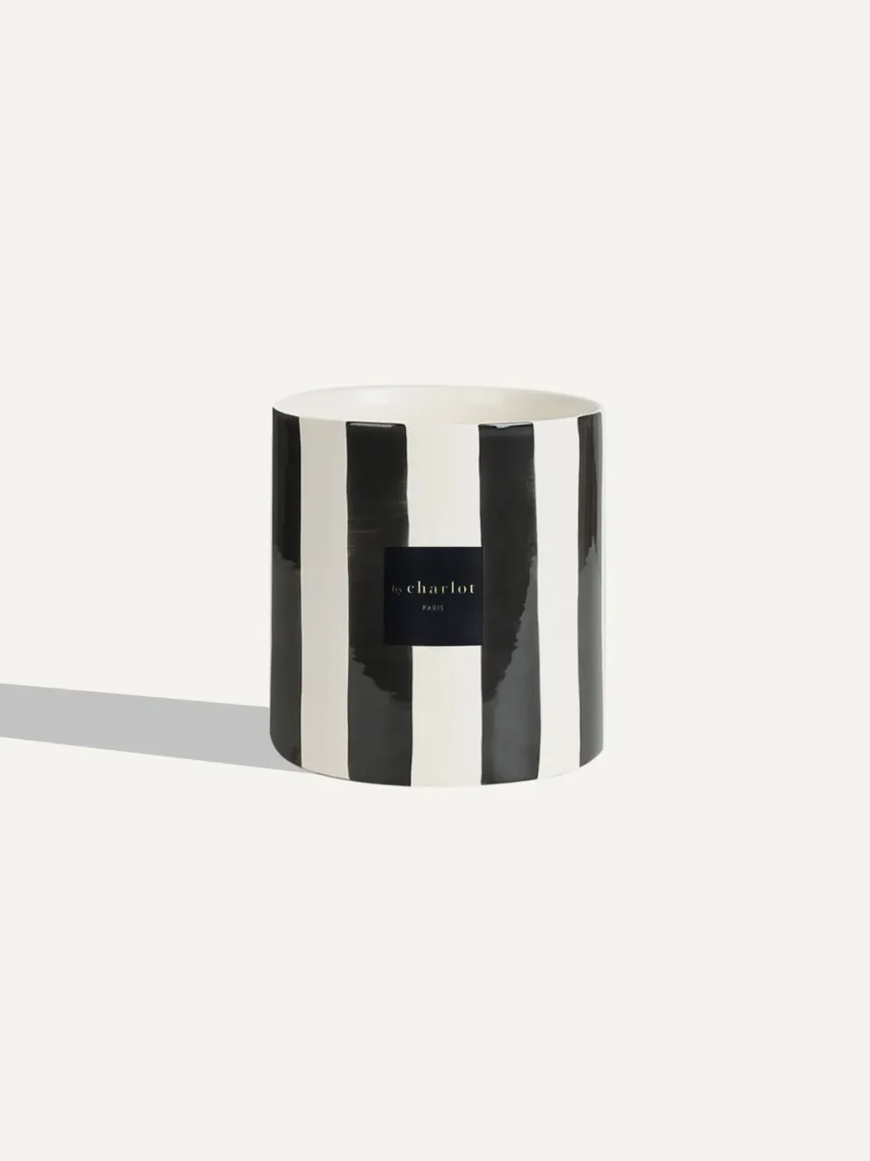 By Charlot Rayée Noir Réglisse cache-pot céramique L 18 cm