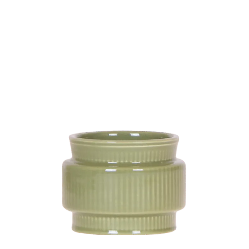 Plant and Stories cache-pot céramique nervuré blanc 12 cm