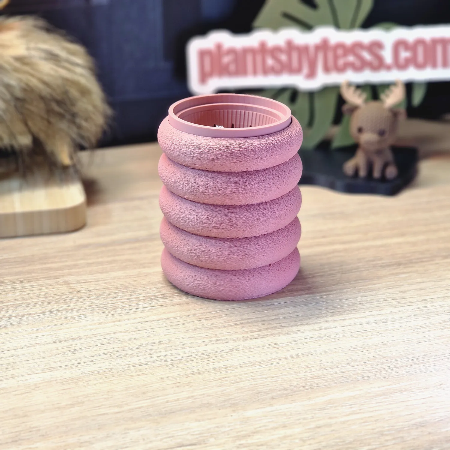 plant.ess Midi Sips Marshmallow pot auto-arrosant rose complet
