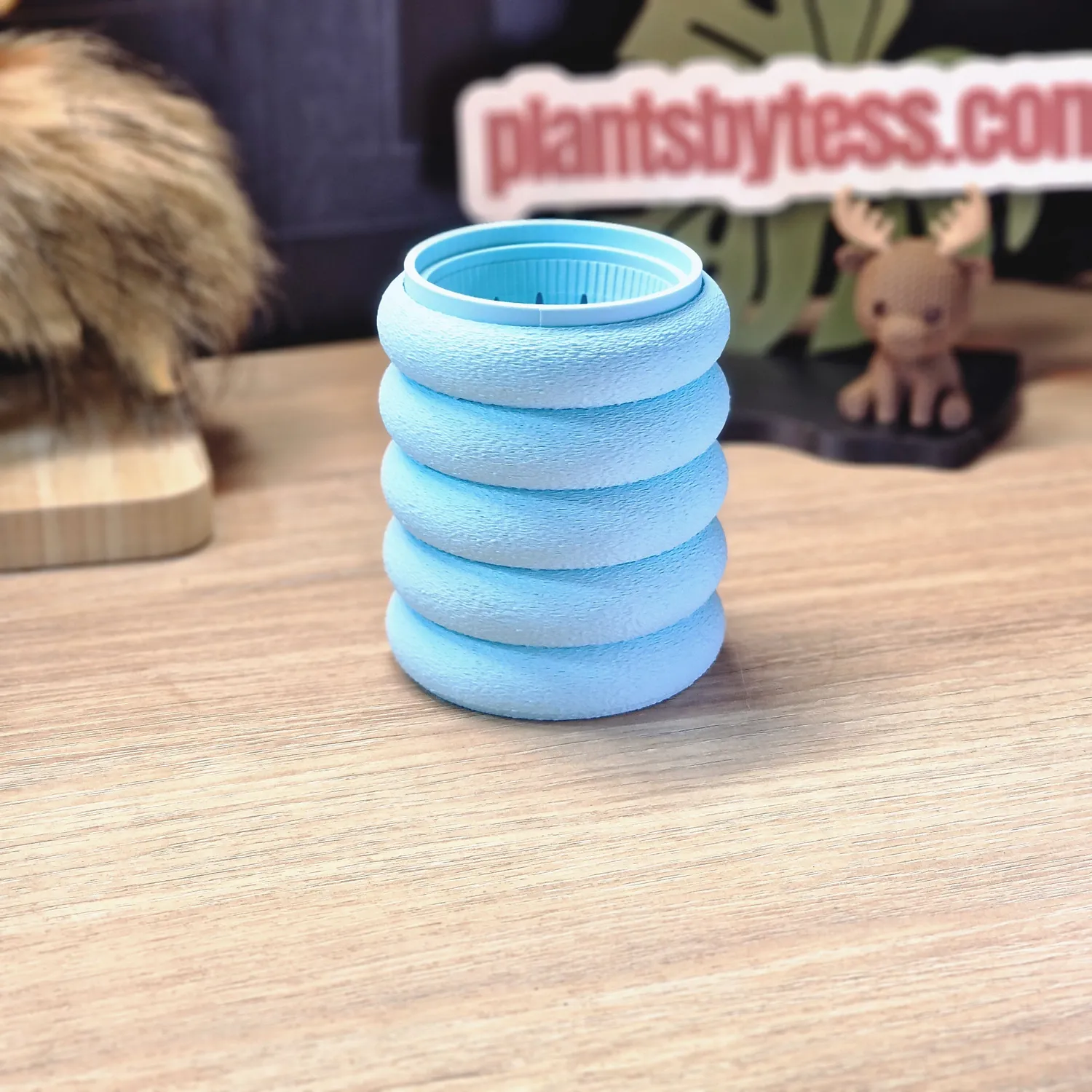 plant.ess Midi Sips Marshmallow pot auto-arrosant rose complet