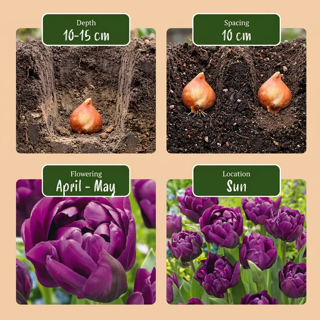 Plant and Stories Tulipe Double Lilas bulbes 24 bulbes violet