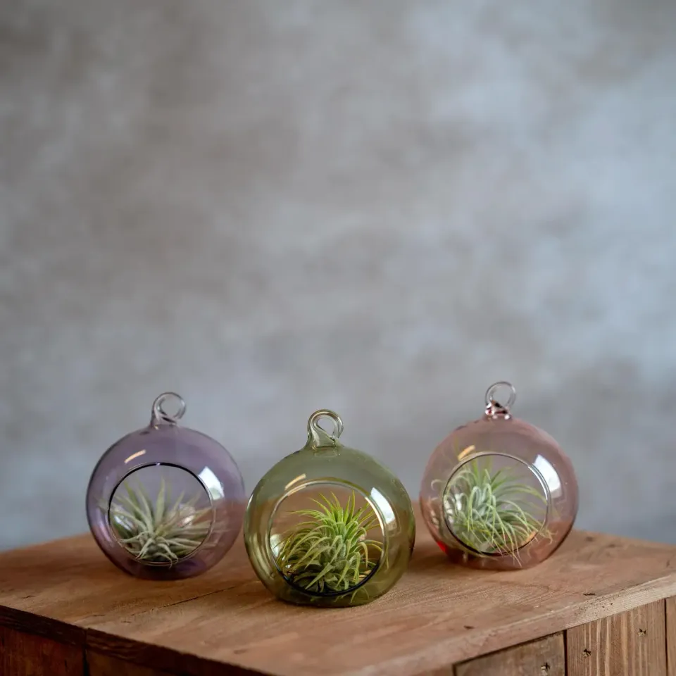 Airplantshop boule en verre 8 cm plante aérienne tillandsia