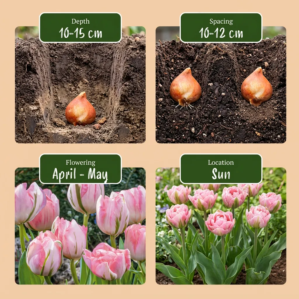 Plant and Stories Tulipe double rose bulbes calibre 11/12 lot 24
