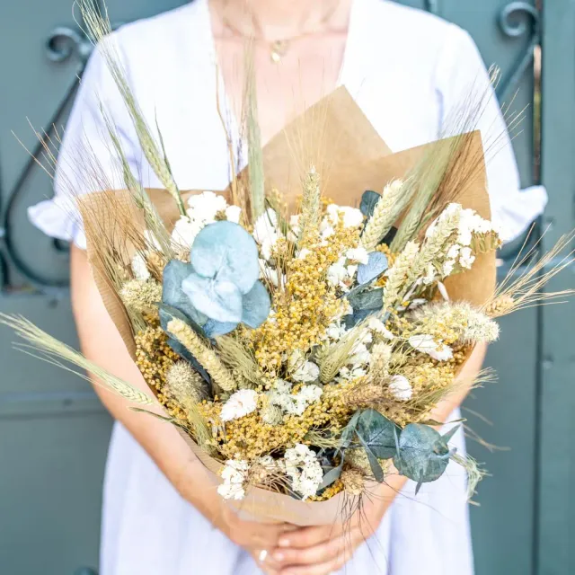 Réconciliation Végétale Suzon bouquet fleurs séchées champêtre 55cm