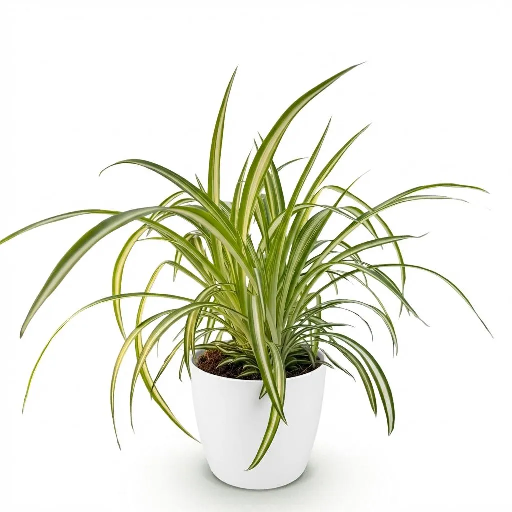 Plant and Stories Chlorophytum Plante Araignée Pot 12cm Blanc