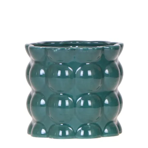 Plant and Stories Cache-pot céramique bulles vert 12 cm brillant