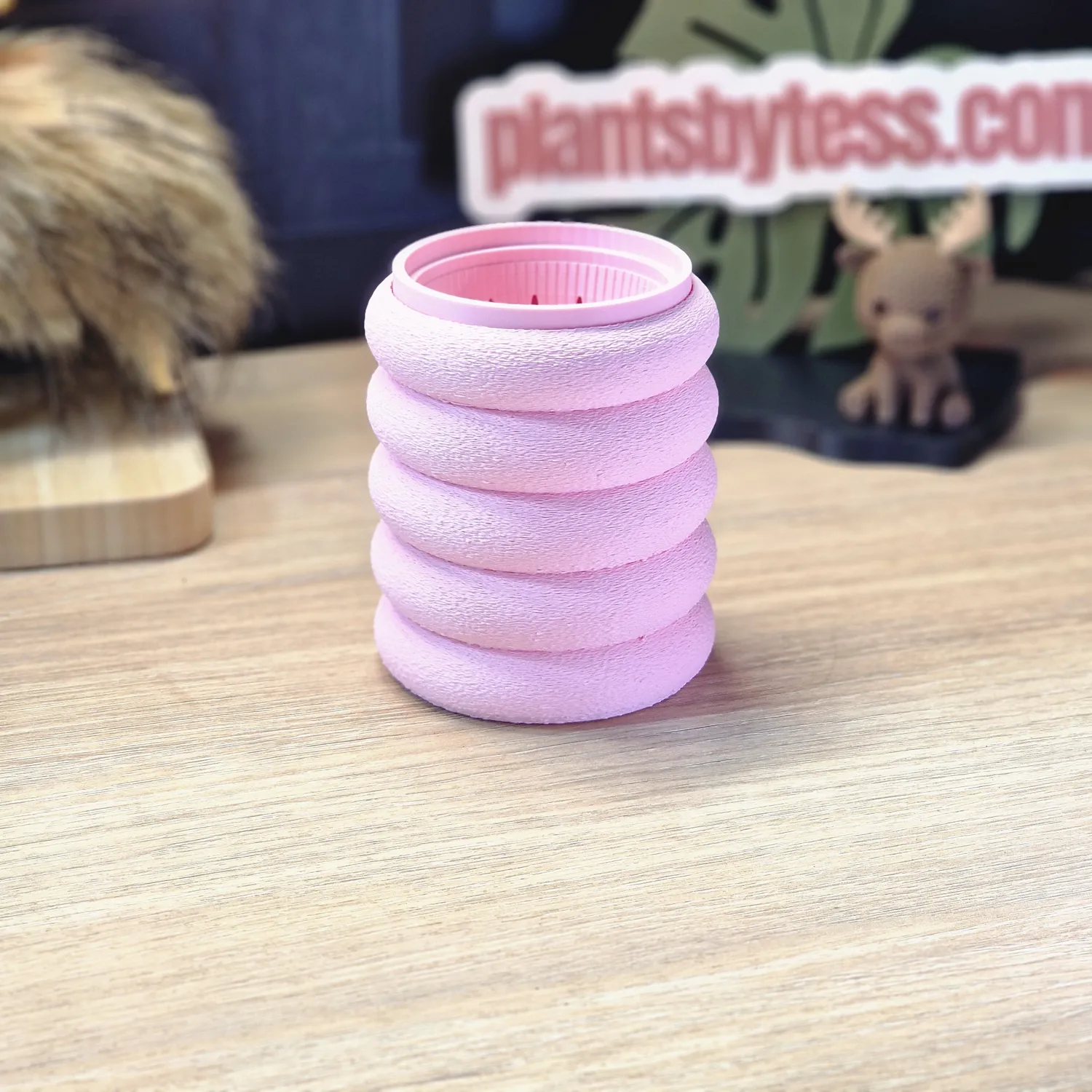 plant.ess Midi Sips Marshmallow pot auto-arrosant rose complet