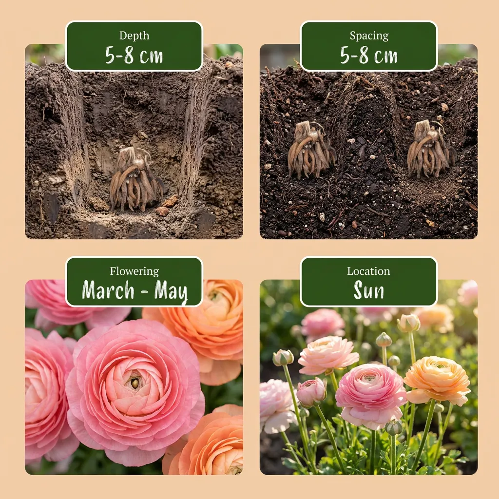 Plant and Stories Renoncule des Fleuristes Mélange Pastel bulbes 80 plants