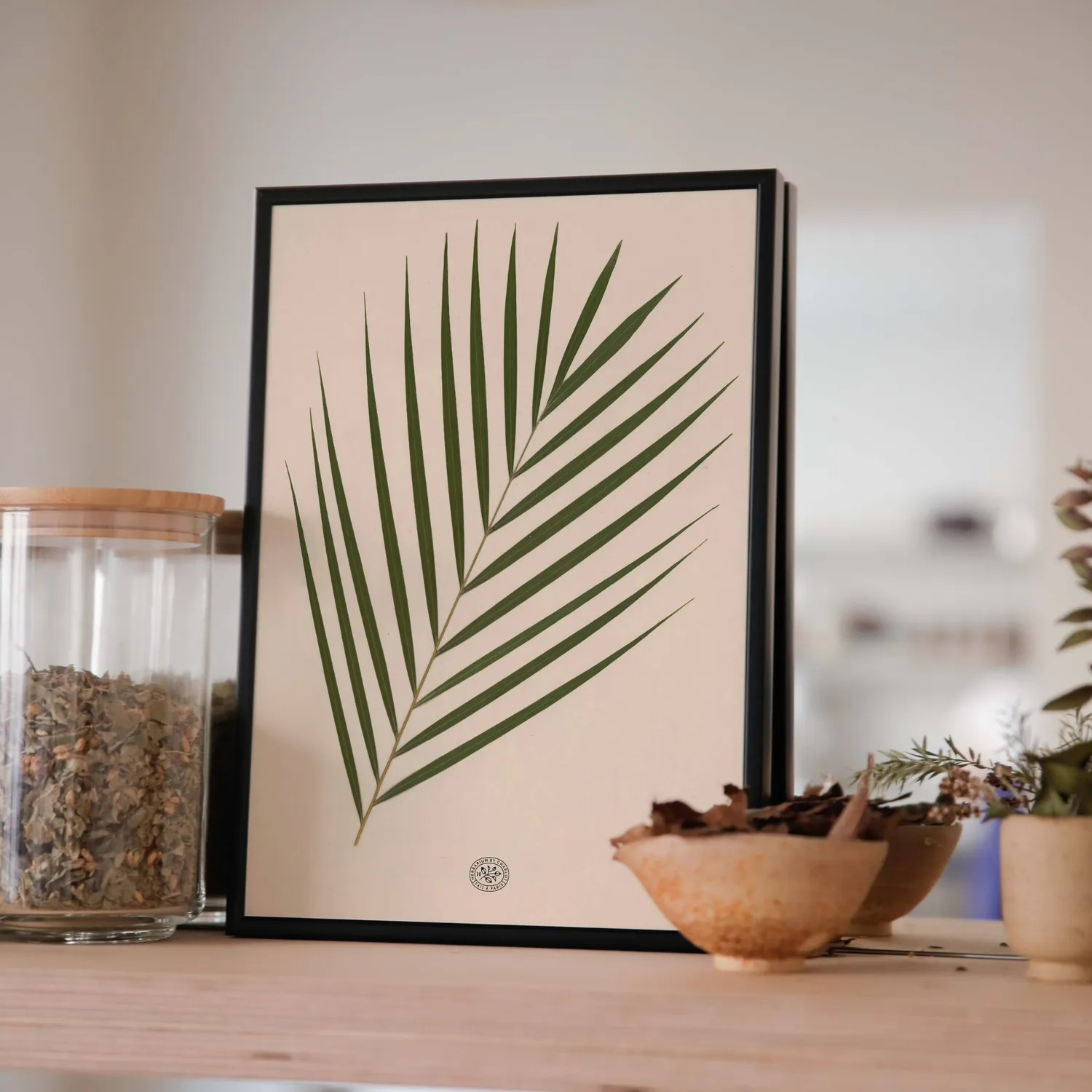 By Charlot herbier Palmier fond beige 30x40