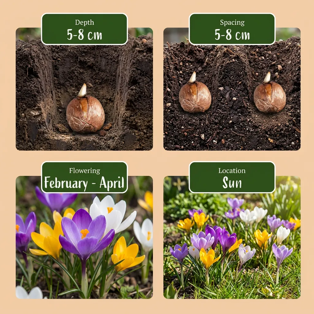 Plant and Stories Crocus botaniques bulbes calibre 5/6 lot 50