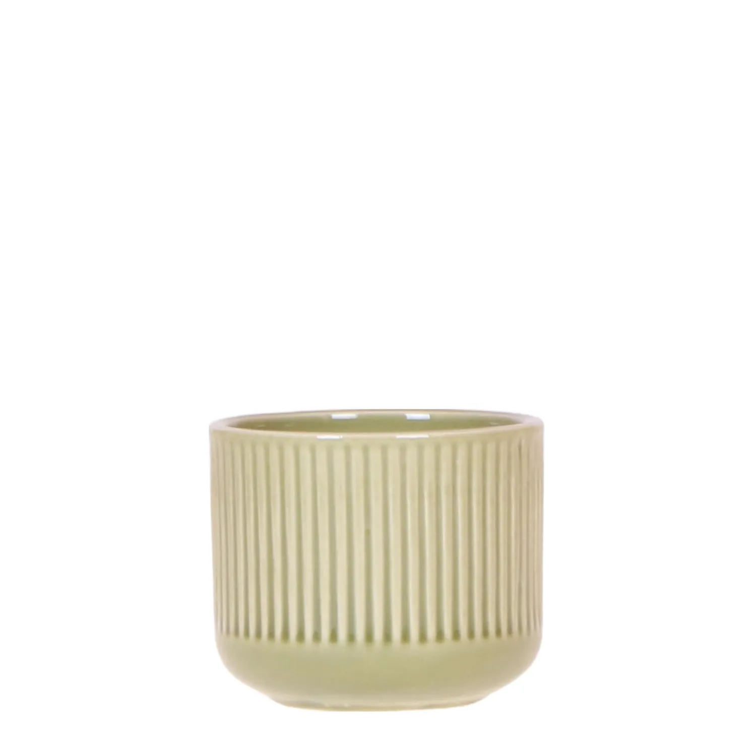 Plant and Stories Flare cache-pot céramique nervuré 9 cm vert