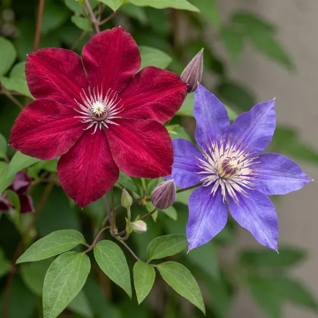 Plant and Stories Clematis Duo Bleu Rouge grimpante lot 2 plants