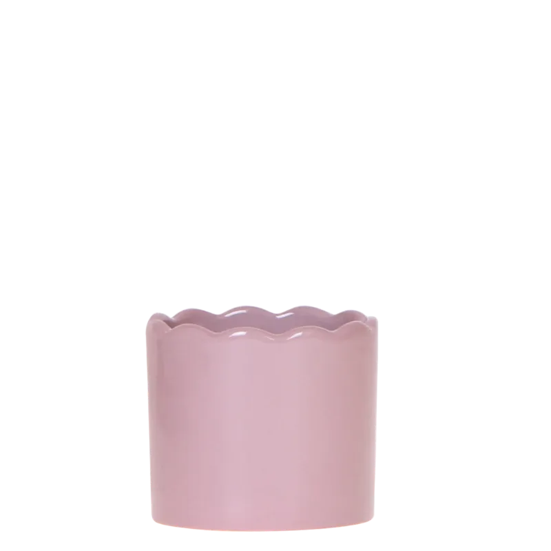 Kolibri Ondulé cache-pot céramique 9 cm blanc brillant