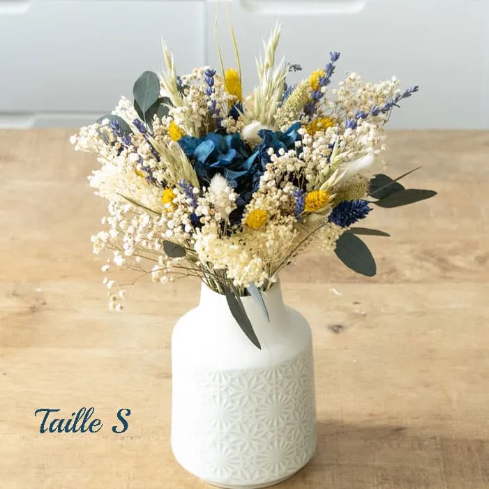 Réconciliation Végétale Elise bouquet fleurs séchées L bleu