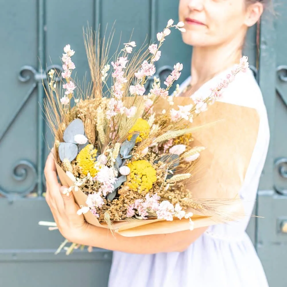 Réconciliation Végétale Lou bouquet fleurs séchées rose champêtre