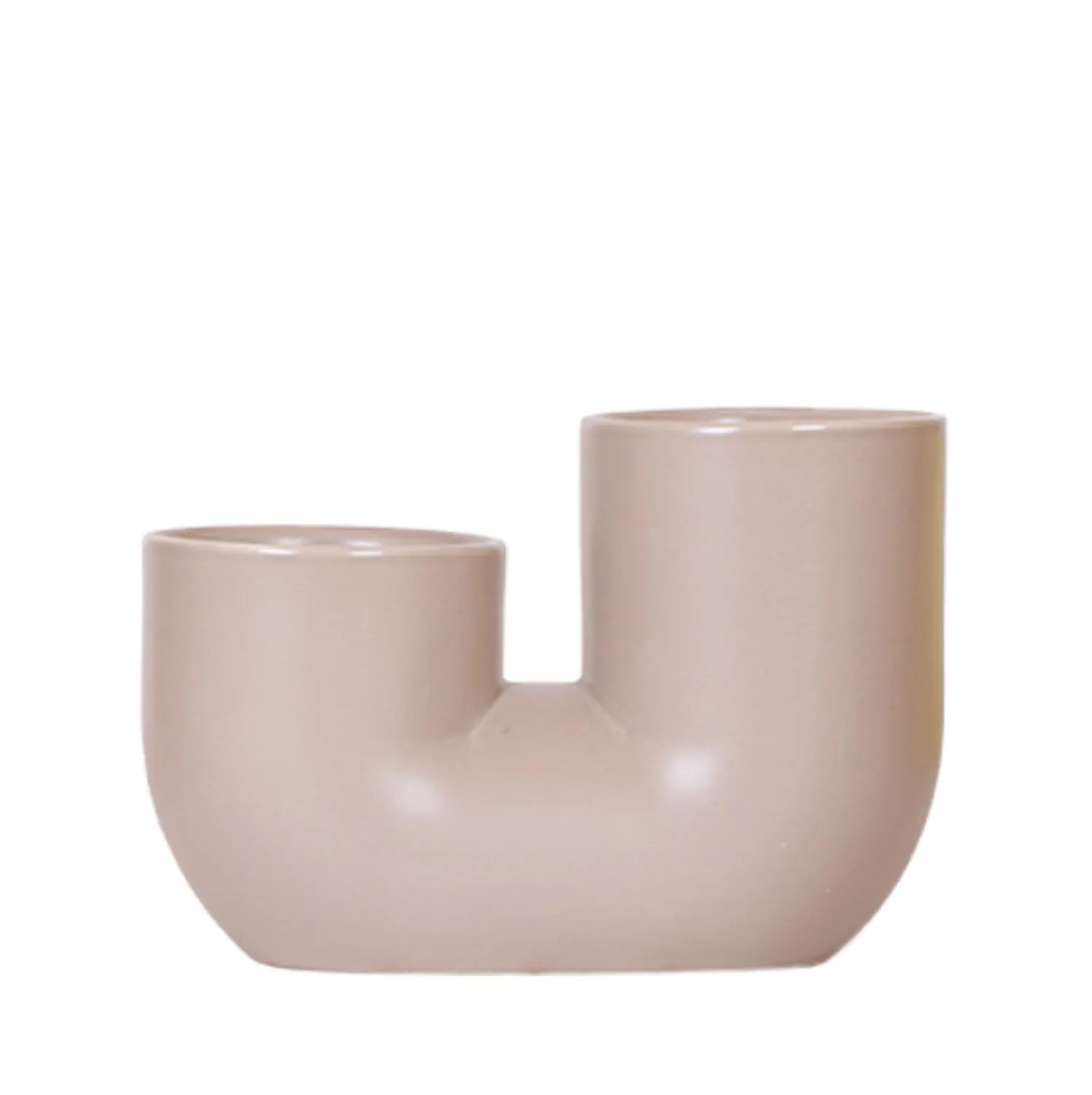 Plant and Stories cache-pot céramique double blanc 9 cm