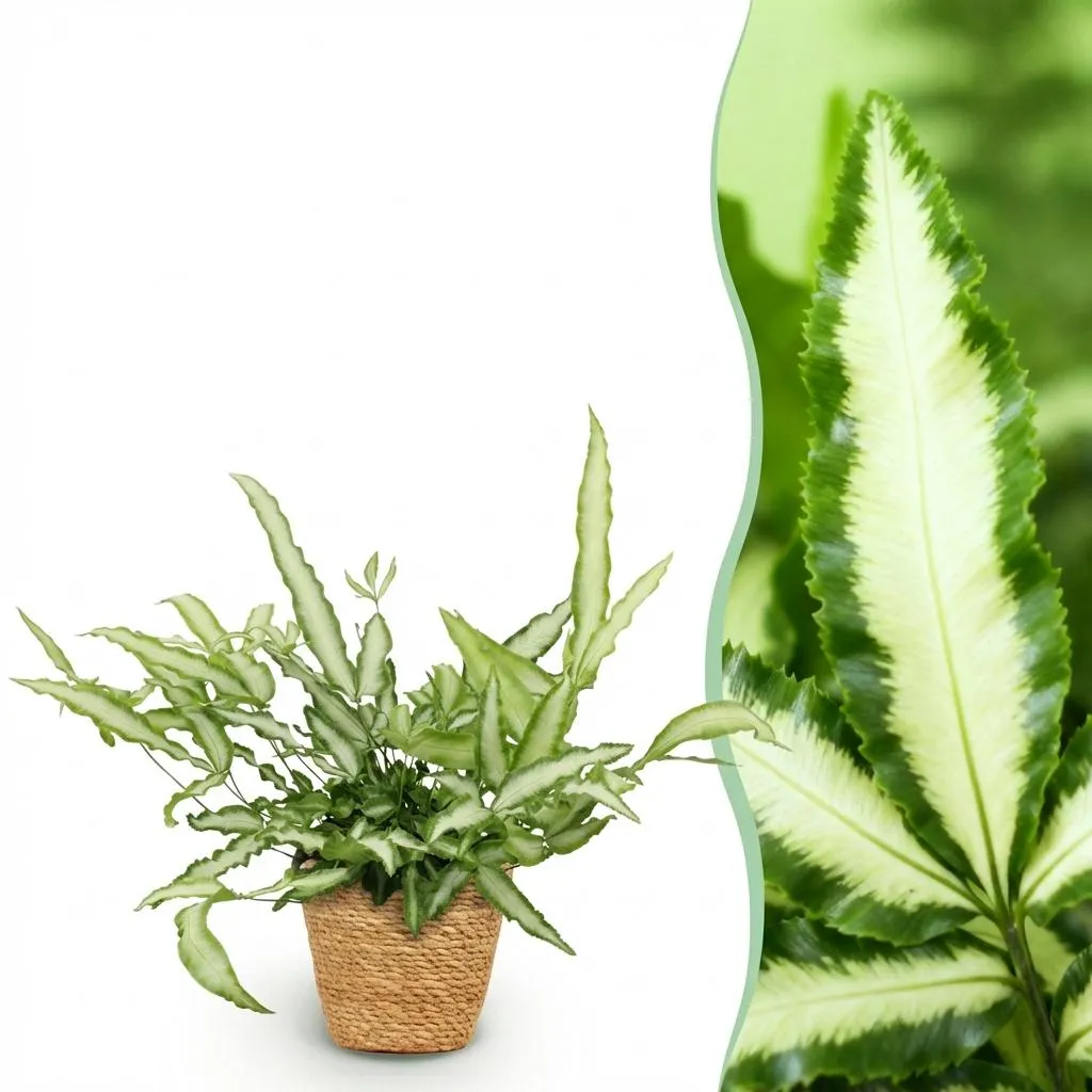 Plant and Stories Pteris Cretica Albolineata fougère pot 12cm 20-30cm
