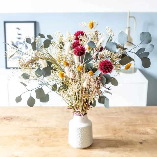 Réconciliation Végétale Valentine bouquet fleurs séchées rose 50 cm