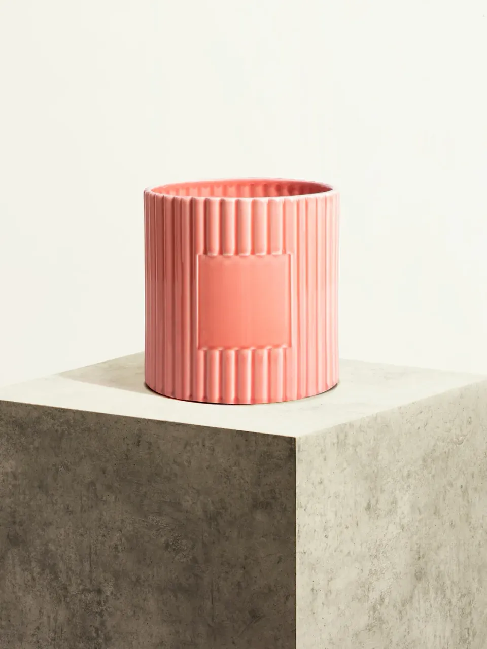 By Charlot cannelée cache-pot céramique rose sorbet 18 cm