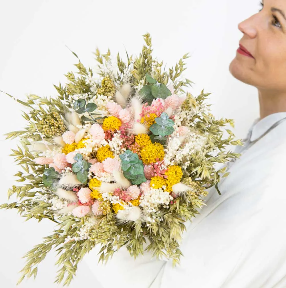 Réconciliation Végétale Joséphine bouquet fleurs séchées XXL rose