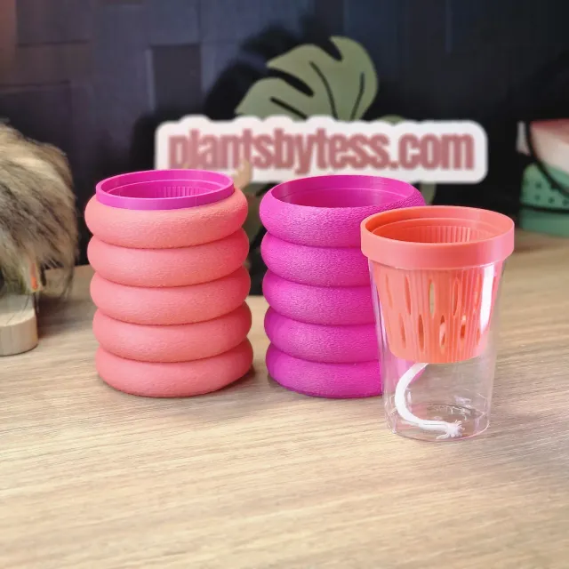 plant.ess Marshmallow Midi Sips pots auto-arrosants roses lot 2