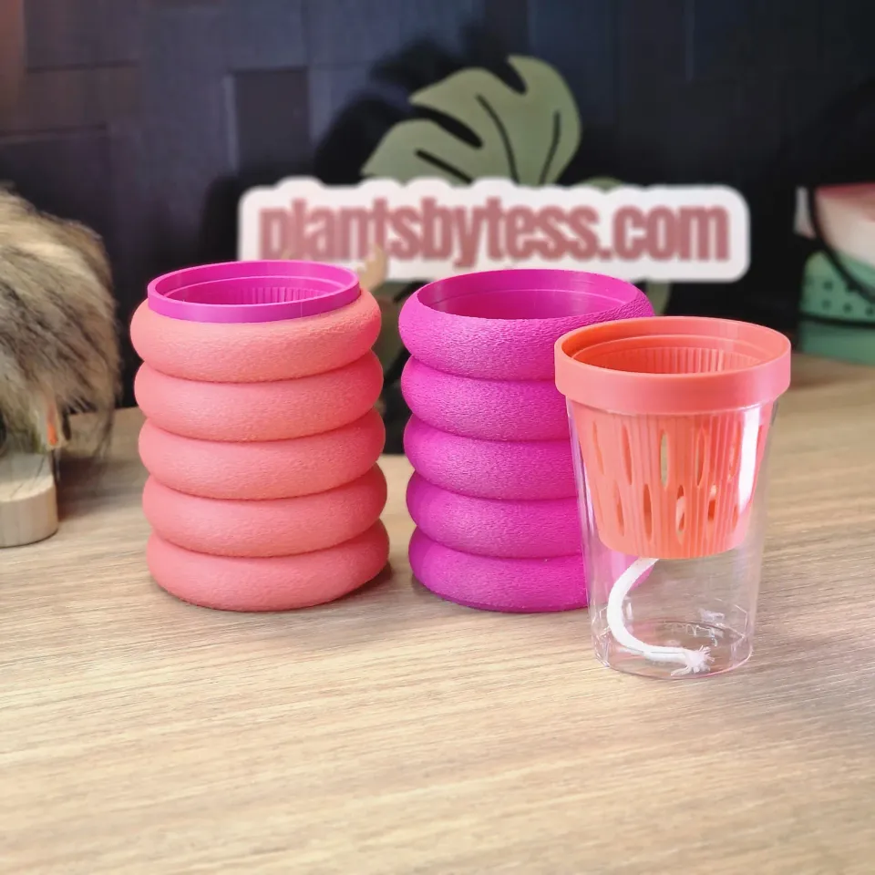 plant.ess Marshmallow Midi Sips pots auto-arrosants roses lot 2
