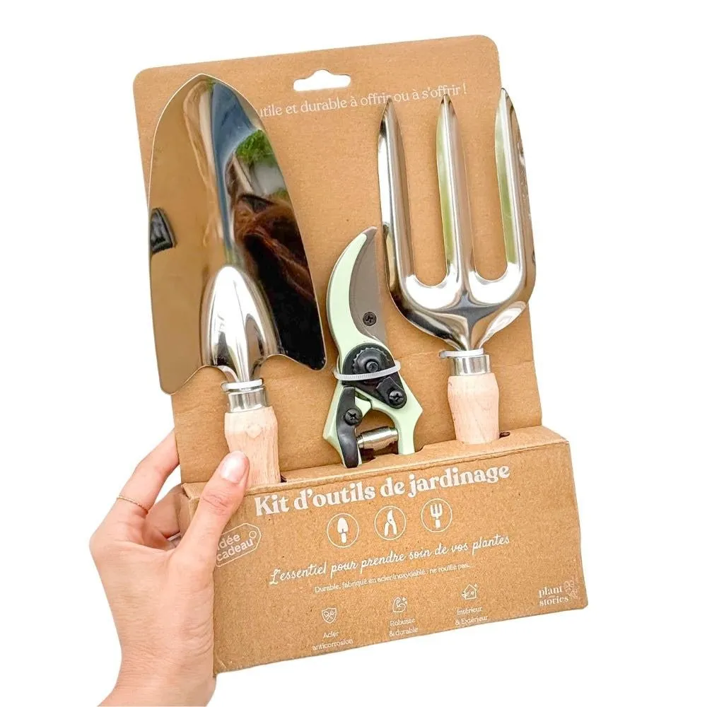 Plant and Stories pack 3 outils + engrais liquide 250 ml vitalité