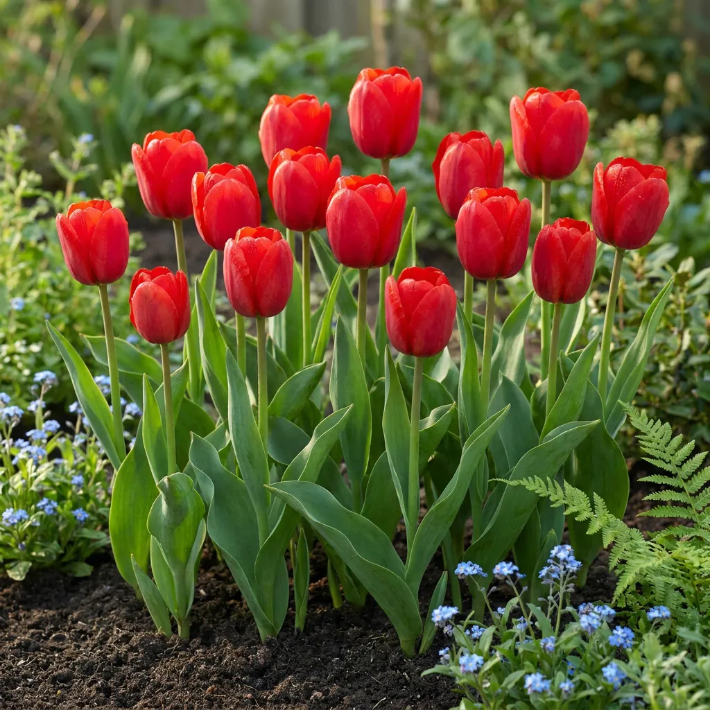 Plant and Stories Tulipe Triumph rouge bulbes 30 bulbes calibre