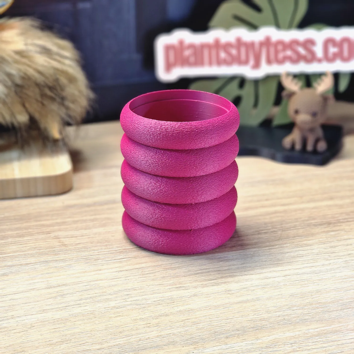 plant.ess Midi Sips Marshmallow cache-pot rose auto-arrosant