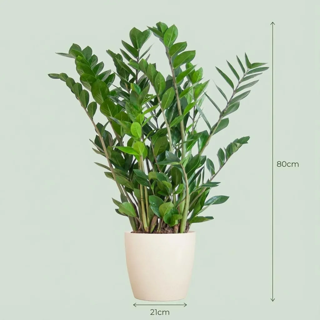 Plant and Stories Zamioculcas Zamiifolia plante 80 cm panier vernissé