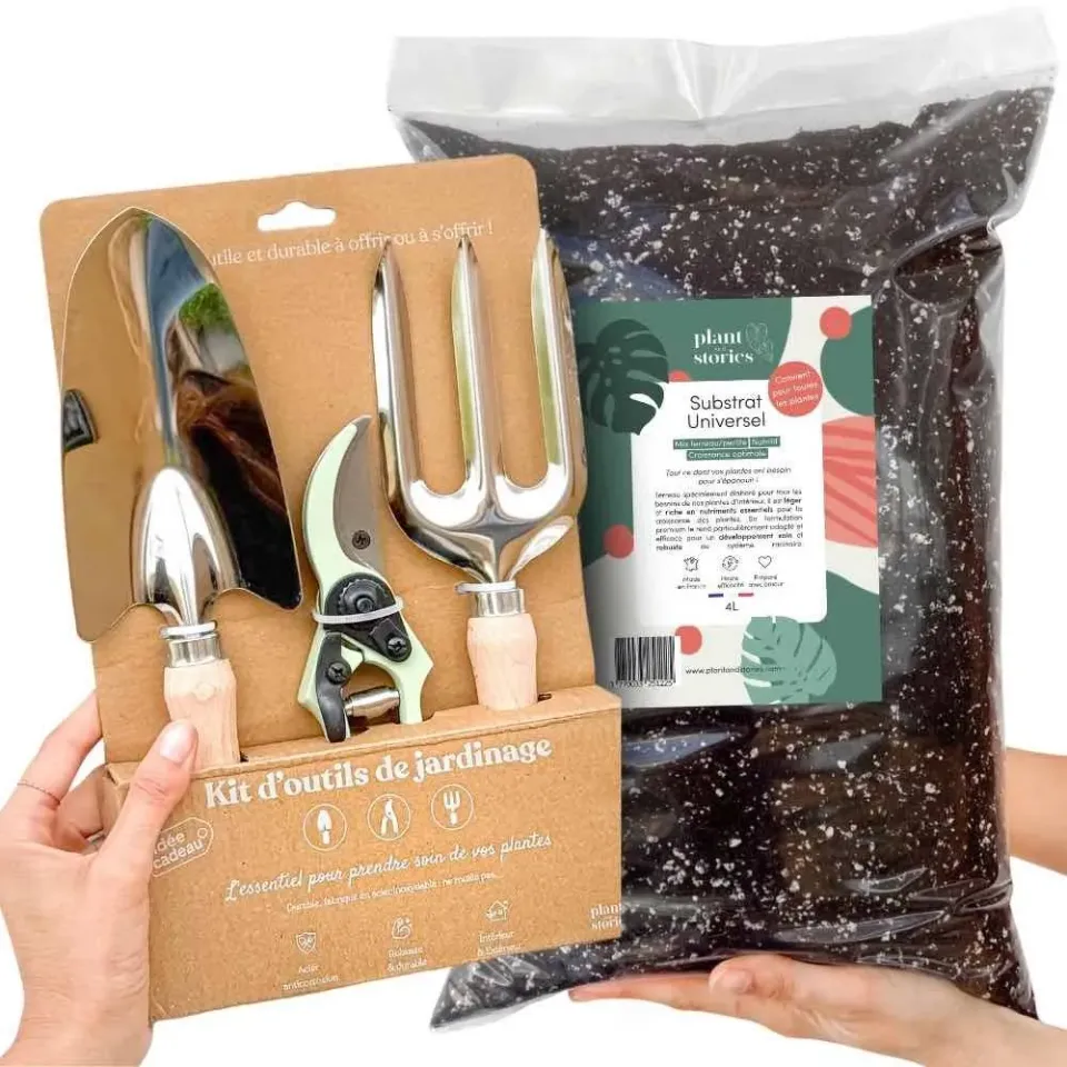 Plant and Stories duo kit 3 outils + substrat 10L rempotage