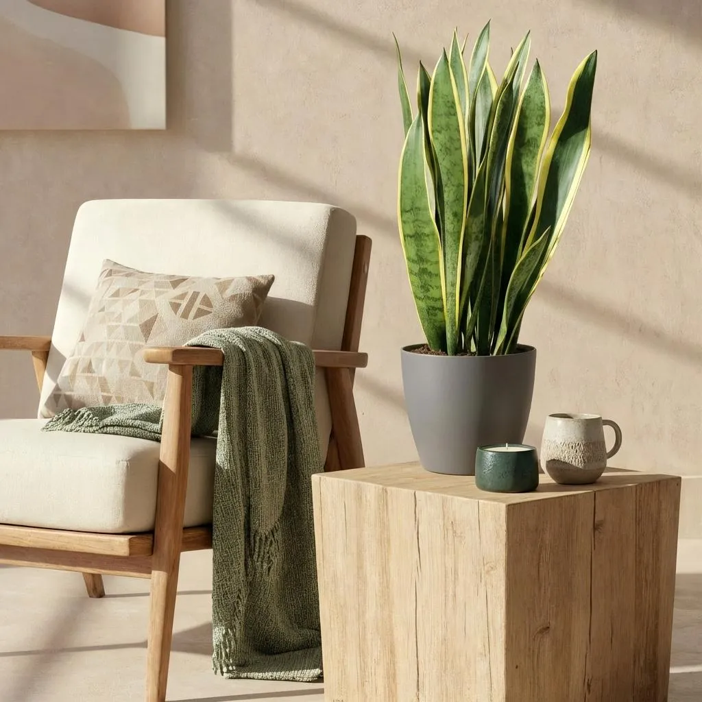 Plant and Stories Sansevieria Laurentii plante pot 17 cm bord jaune