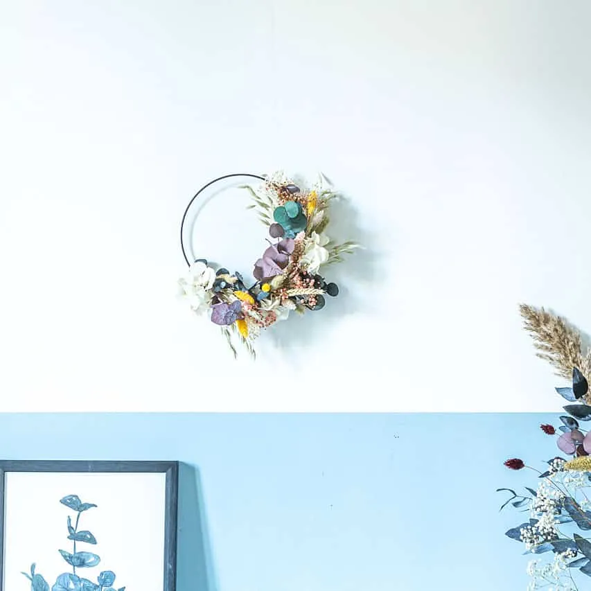 Réconciliation Végétale Hélène couronne fleurs séchées hortensia