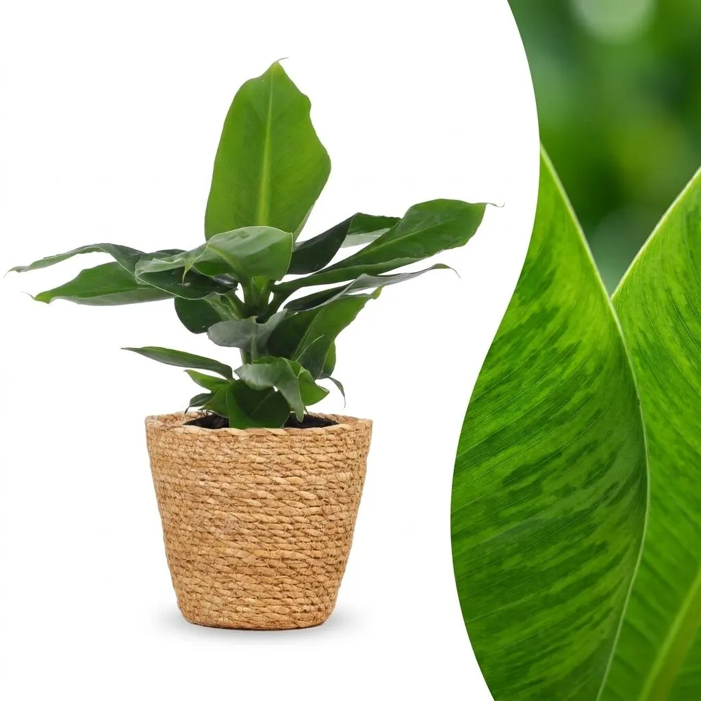 Plant and Stories Oriental Dwarf bananier nain pot 12 cm vert