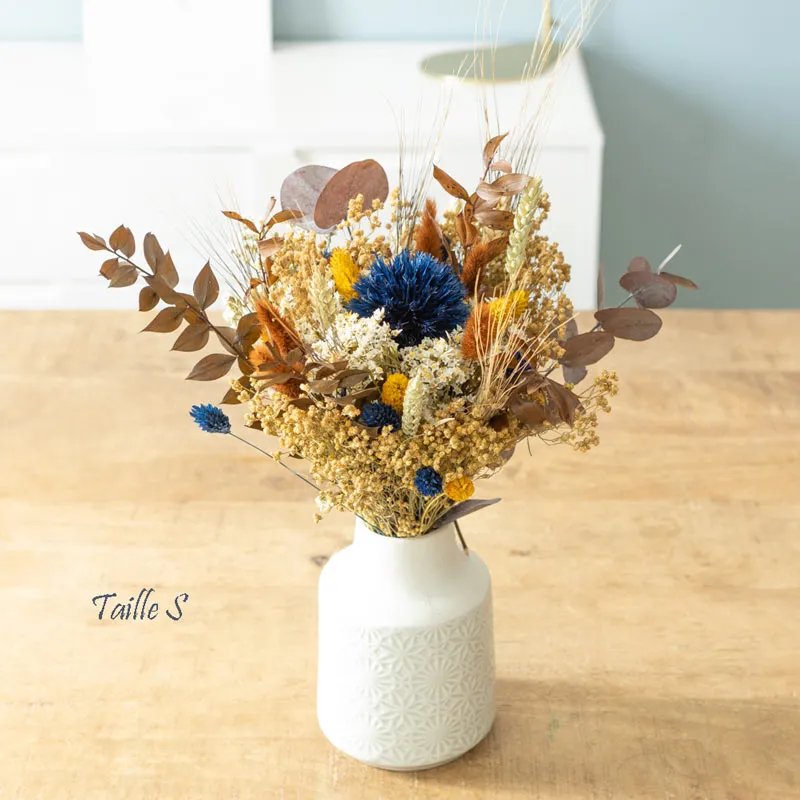 Réconciliation Végétale Lucienne bouquet fleurs séchées bleu S
