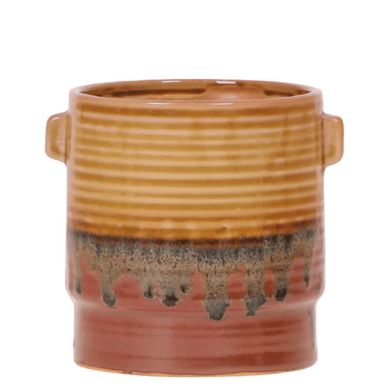 Plant and Stories email fondu cache-pot ceramique 9 cm brun