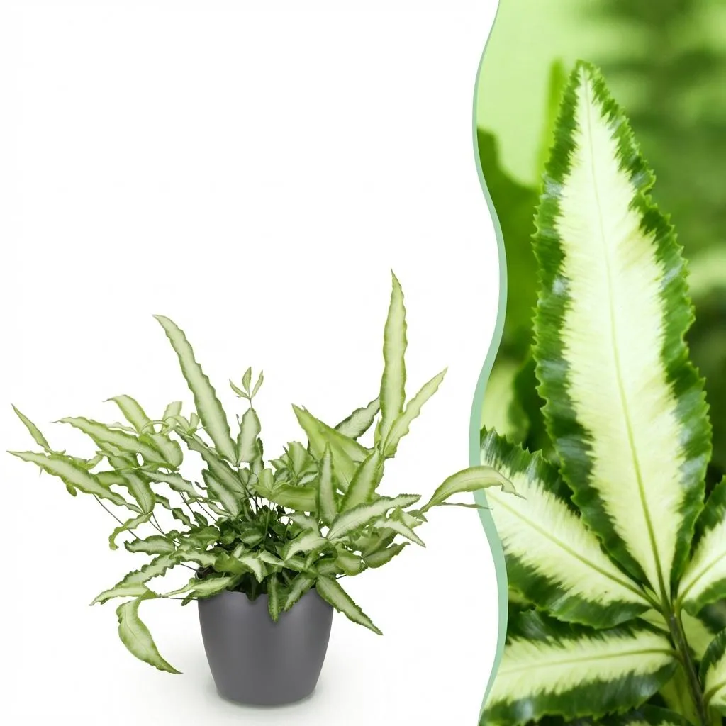 Plant and Stories Pteris Cretica Albolineata fougère pot 12cm 20-30cm