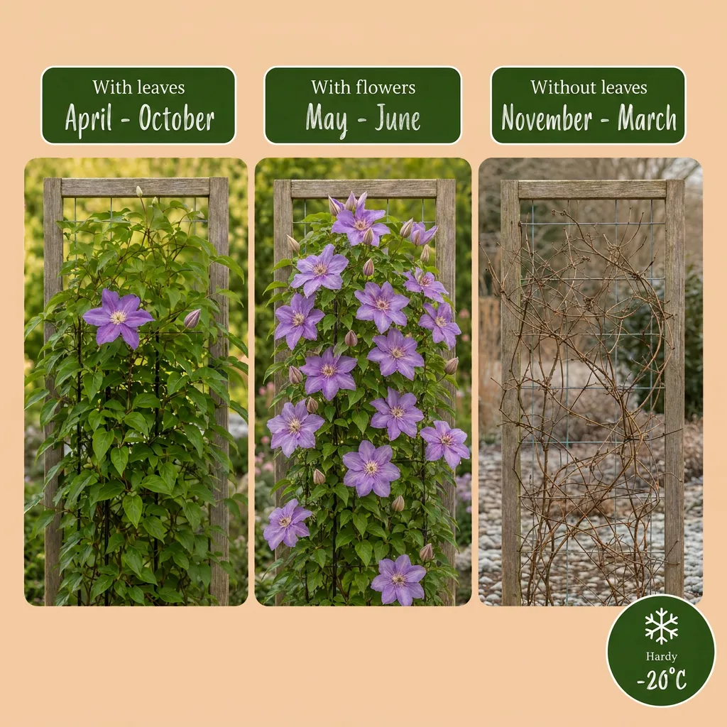 Plant and Stories Justa clématite bleue lot de 4 plants
