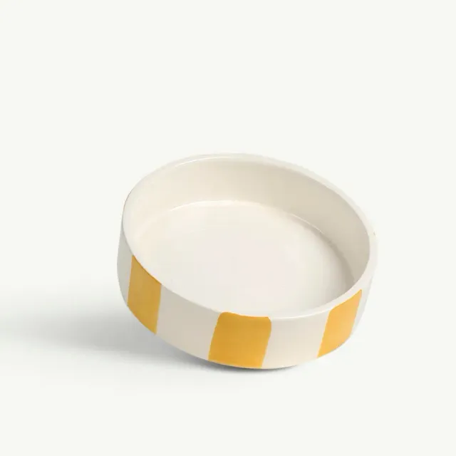 By Charlot soucoupe XL céramique jaune solaire rayée