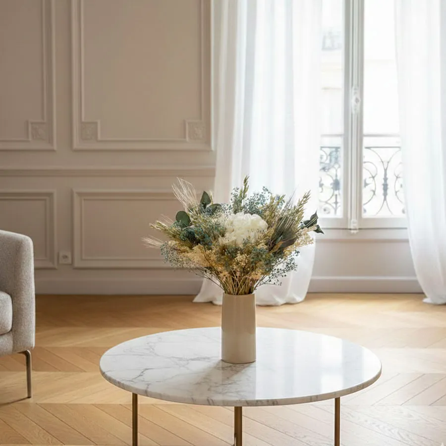 Réconciliation Végétale Clémence bouquet fleurs séchées blanc S