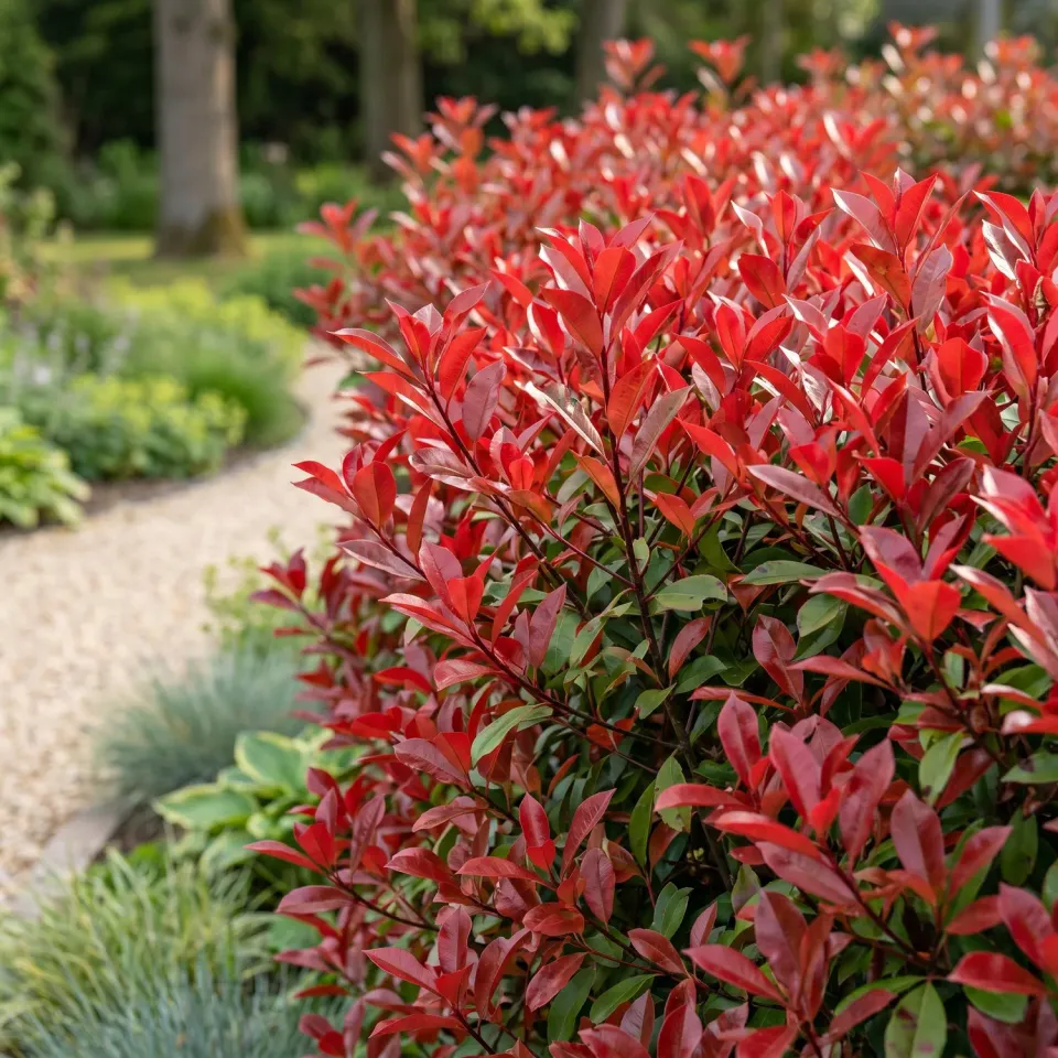 Plant and Stories Red Robin photinia haie 8 plants pot 9 cm