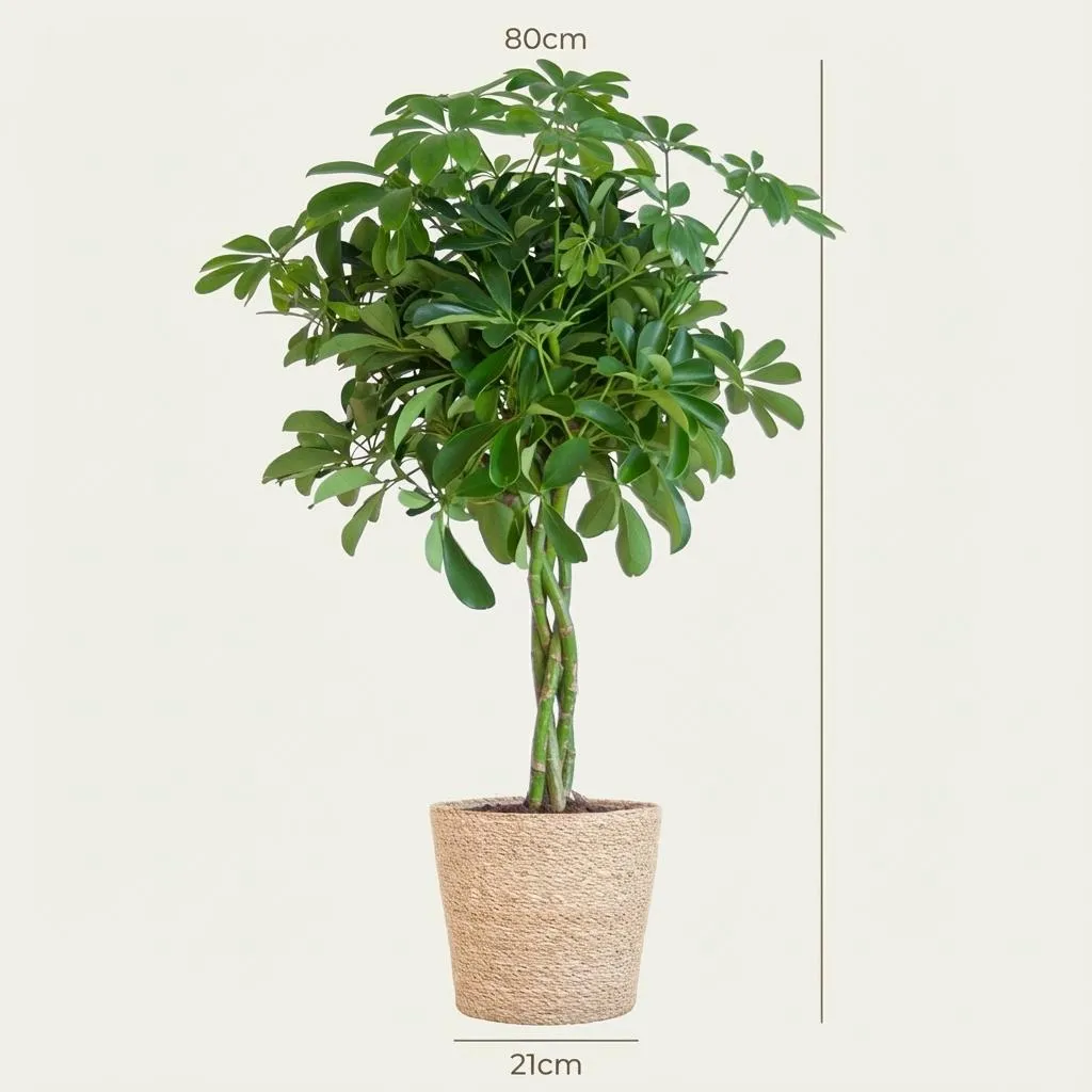 Plant and Stories Nora schefflera 70 cm pot 21 cm gris