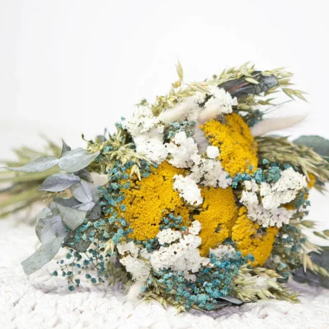 Réconciliation Végétale Marcelle bouquet fleurs séchées jaune 50 cm