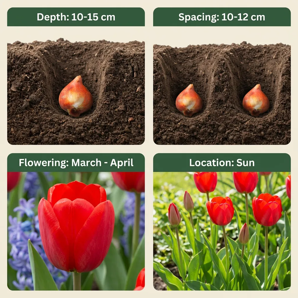 Plant and Stories Tulipe Triumph rouge bulbes 30 bulbes calibre