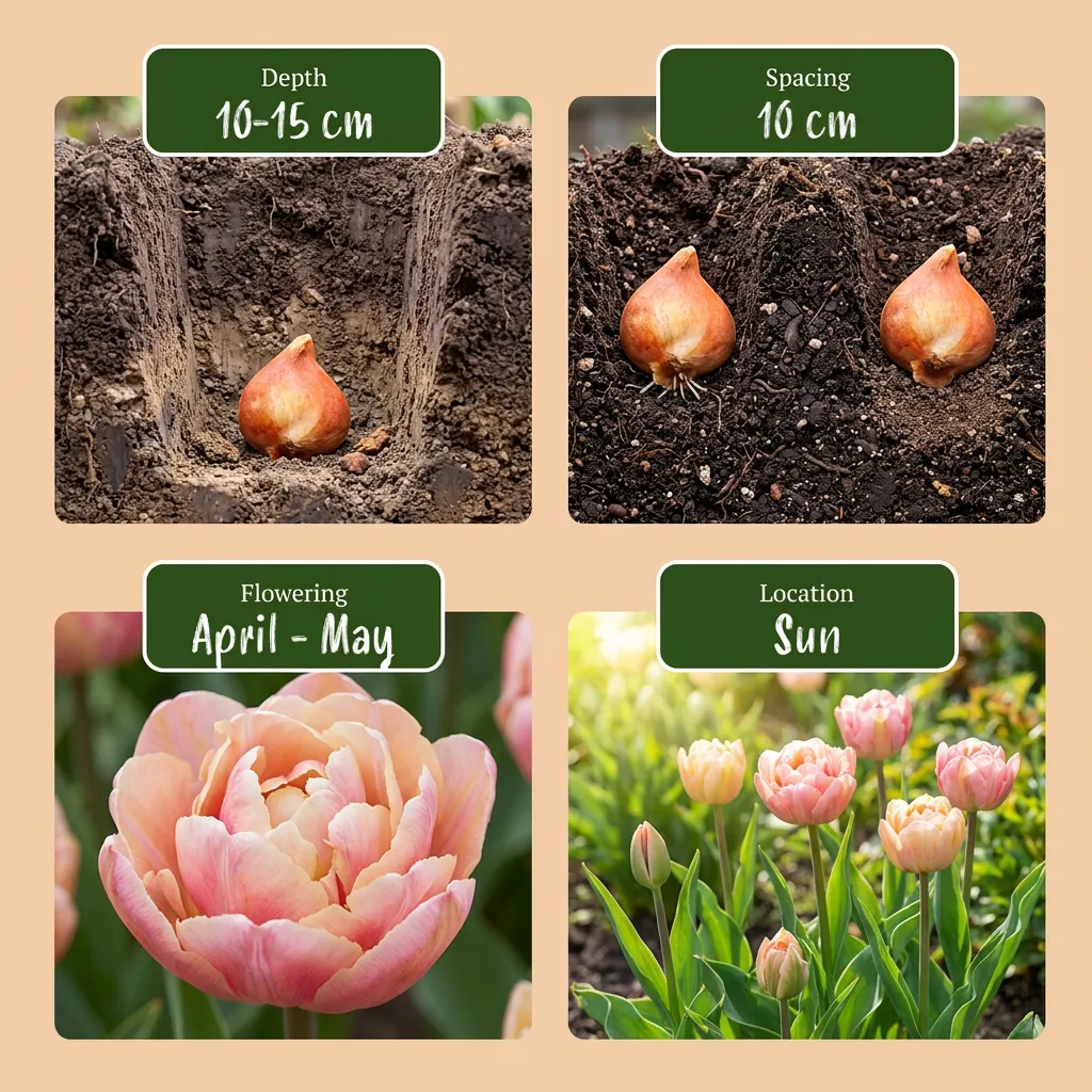 Plant and Stories Peaches & Kisses tulipe bulbes 12 bulbes pêche
